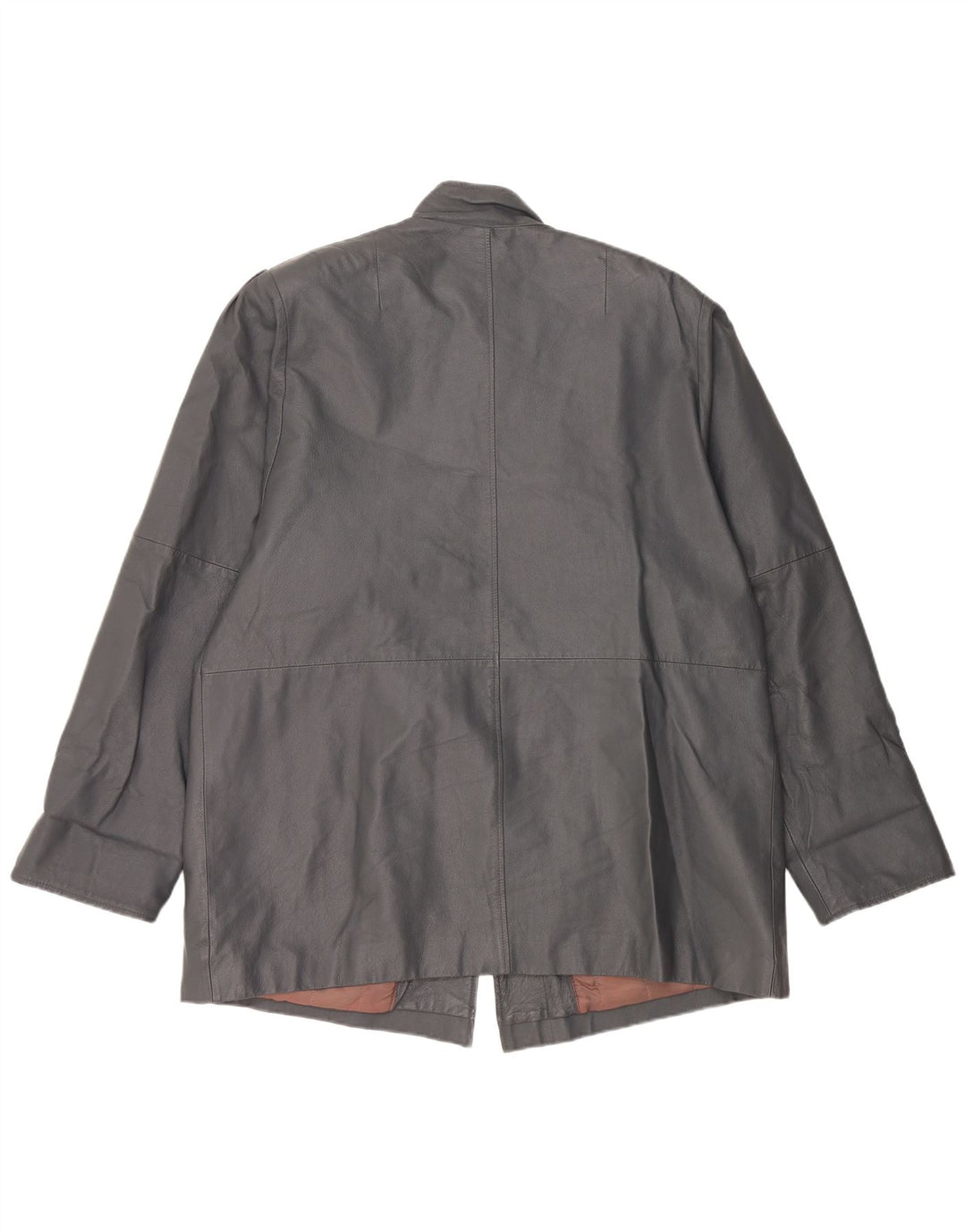 Vintage Damen Übergroßer Ledermantel UK 18 XL Graues Leder