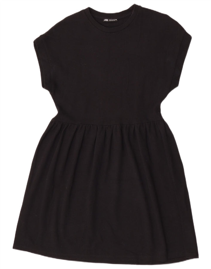 Zara Damen A-Linien-Kleid UK 12 Medium Schwarz