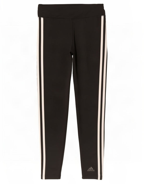 Adidas Damen Leggings UK 4/6 XS Schwarz Baumwolle Sport