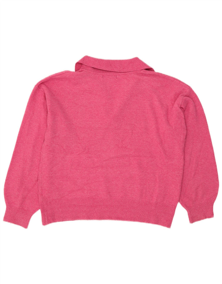 Marks & Spencer Damen-Pullover mit Rollkragen, UK 14, Mittelrosa, Polyester