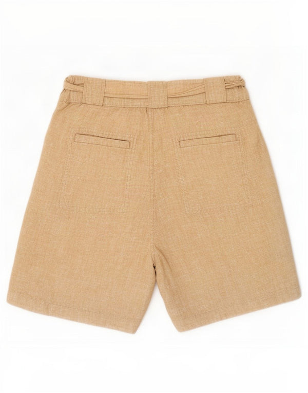 Marks & Spencer Damen-Chinoshorts mit hoher Taille, UK 10, Größe S, W28, Beige, Leinen