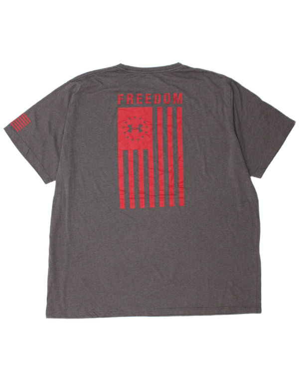 UNDER ARMOUR Herren Heat Gear Graphic T-Shirt Top 3XL Grau gestreift