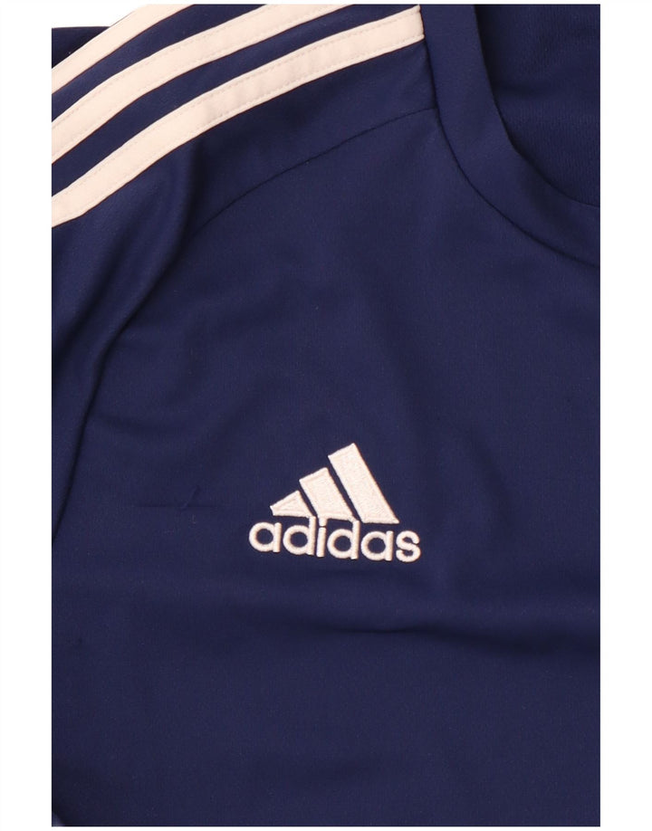 ADIDAS Herren Climalite T-Shirt Top Medium Marineblau Colourblock Polyester