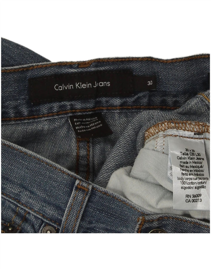 Calvin Klein Damen Straight Jeans W30 L30 Blaue Baumwolle