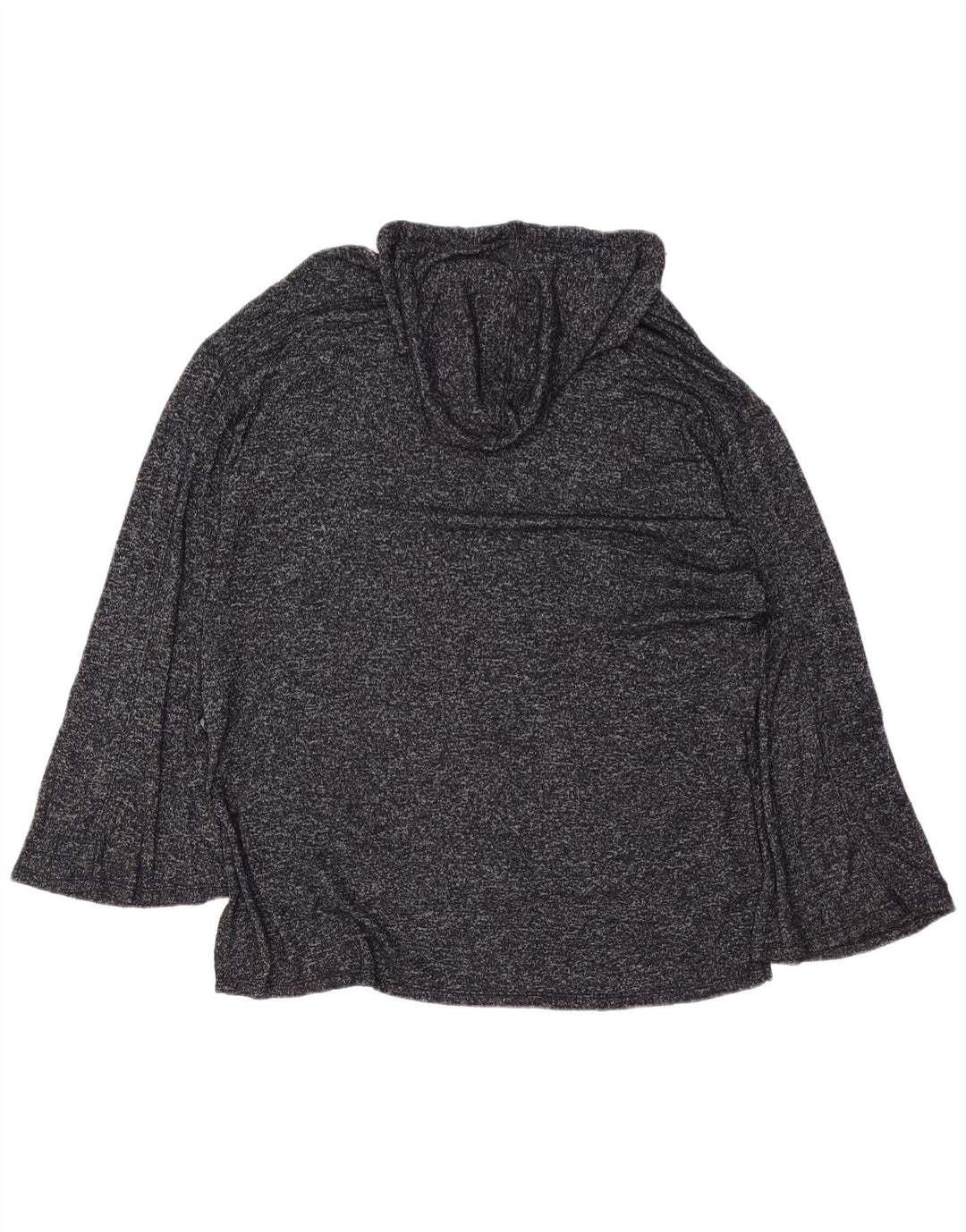 MOSSIMO Longline-Blusenoberteil für Damen mit Kapuze, UK 46, Größe L, grau meliertes Viskose