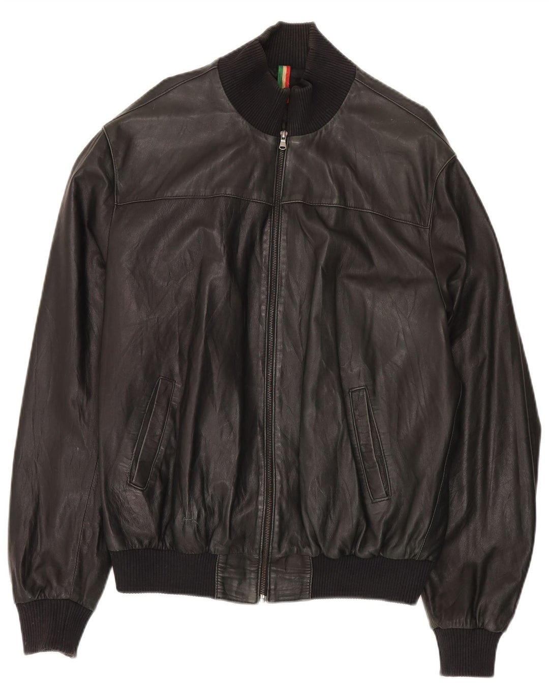 John and Son's Herren-Lederjacke, UK 38, mittelschwarzes Leder