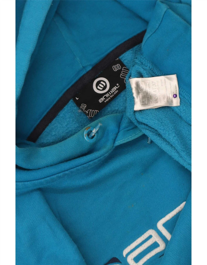 Animal Herren-Kapuzenpullover mit Grafik, groß, aus blauem Polyester