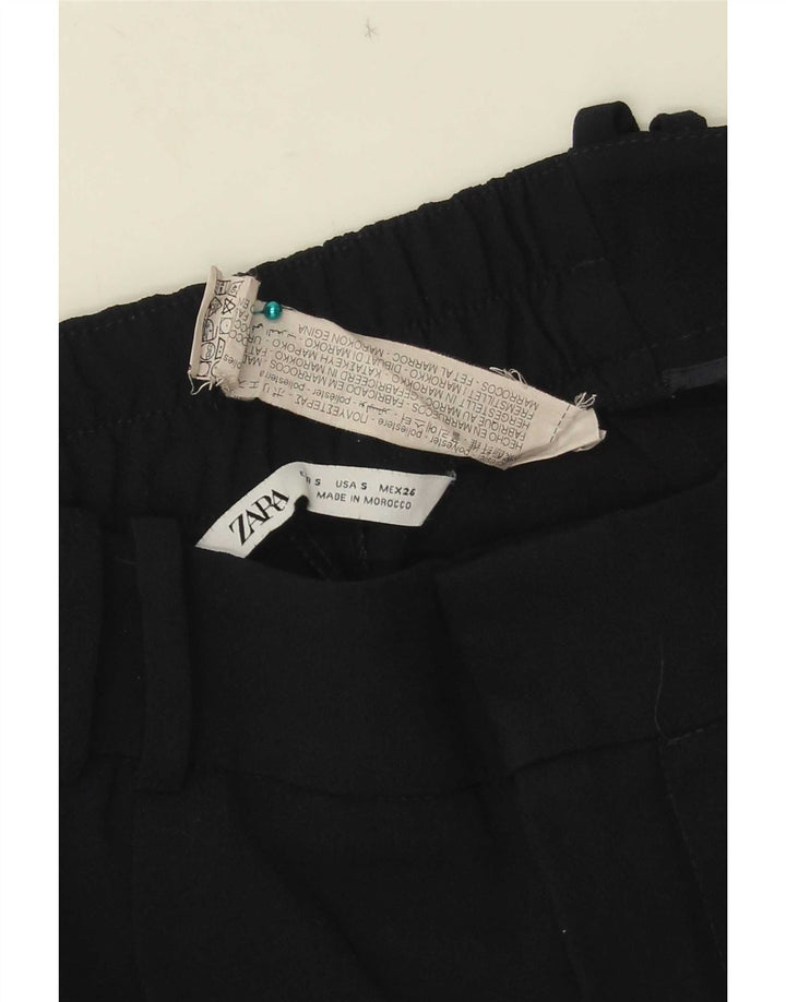Zara Damen-Hose mit lockerer Passform, kurze Hose, Größe S, W26, L24, Marineblau, Polyester