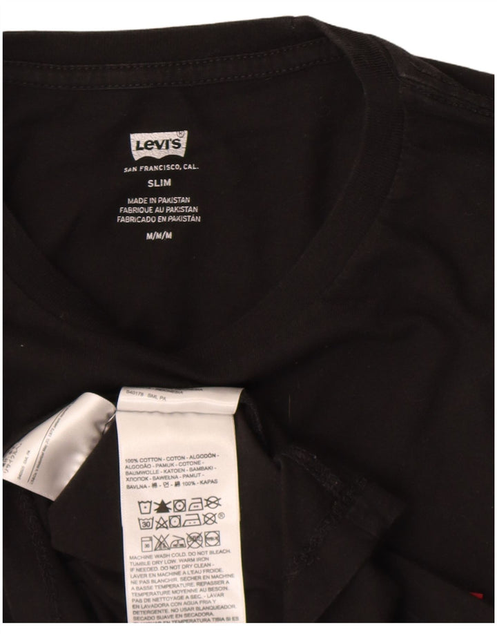 LEVI'S Slim Fit T-Shirt-Oberteil für Herren aus mittelschwarzer Baumwolle