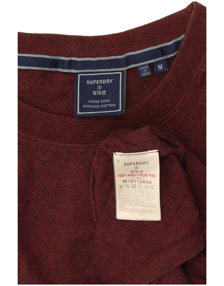 Superdry Herren T-Shirt-Oberteil aus Baumwolle in mittlerer Burgunderfarbe
