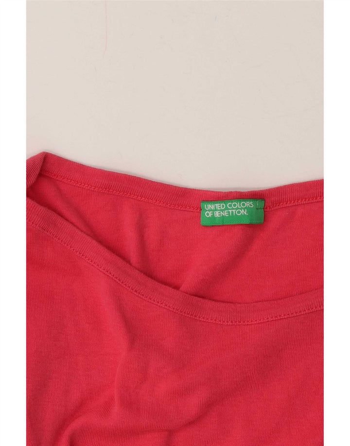 Benetton Damen Top Langarm UK 12 Mittelrosa