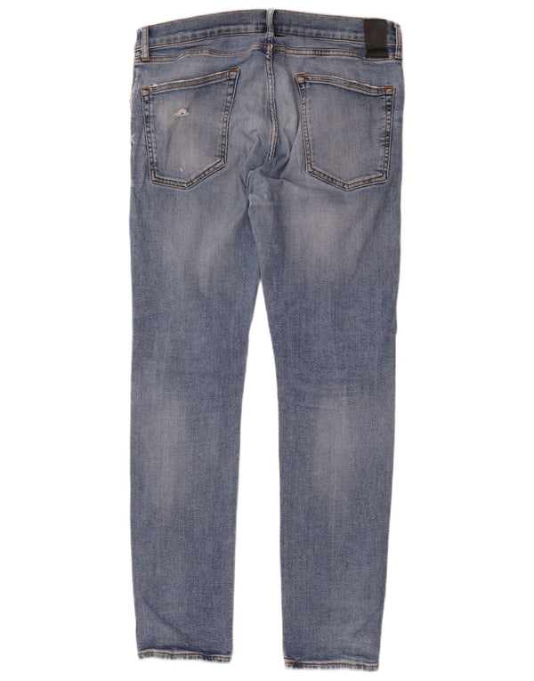 Zara Herren Distressed Slim Jeans EU 46 XL W36 L33 Blau