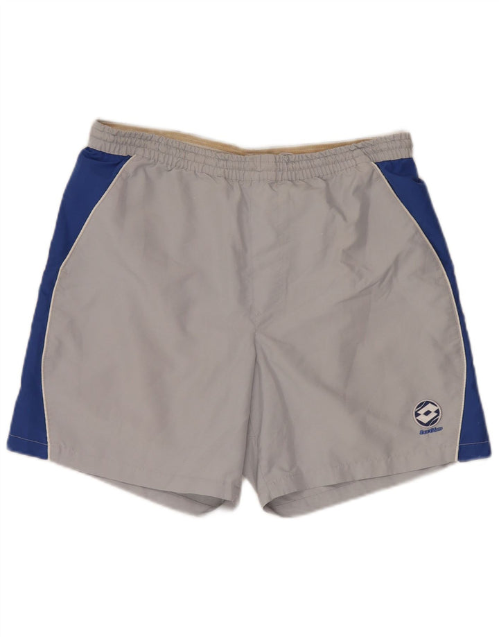 LOTTO Herren-Sportshorts UK 38/40 Mittelgraues Colourblock-Polyester