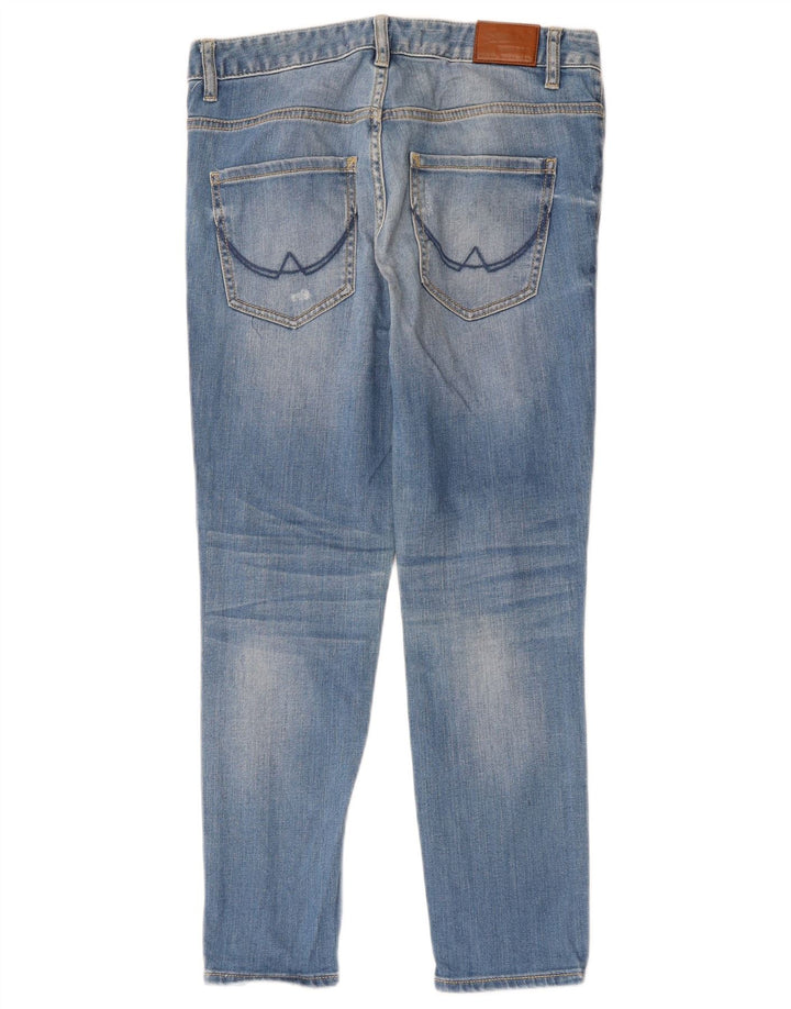 Superdry Damen Riley Distressed Slim Jeans W28 L26 Blaue Baumwolle