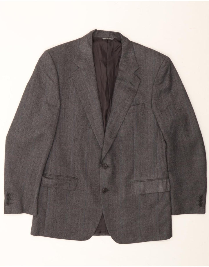 CERRUTI 1881 Mens 2 Button Blazer Jacket IT 50 Large Navy Blue Herringbone Vintage Cerruti 1881 and Second-Hand Cerruti 1881 from Messina Hembry 