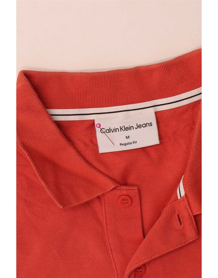 Calvin Klein Jeans Herren-Poloshirt mit normaler Passform, mittelorange Baumwolle