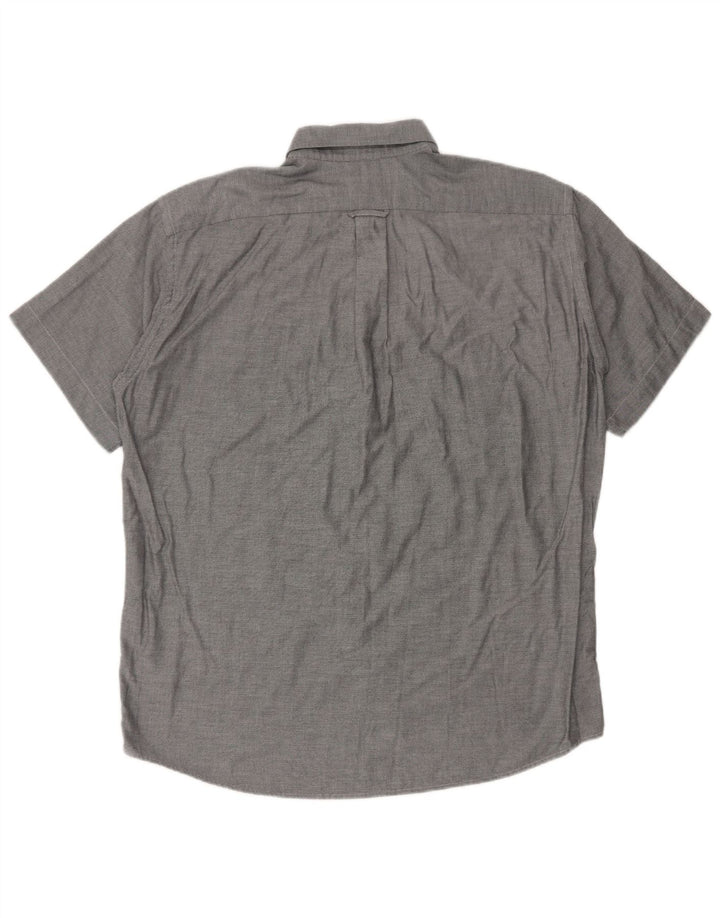 Lacoste Herren-Kurzarmhemd, Größe 41, groß, grau meliert