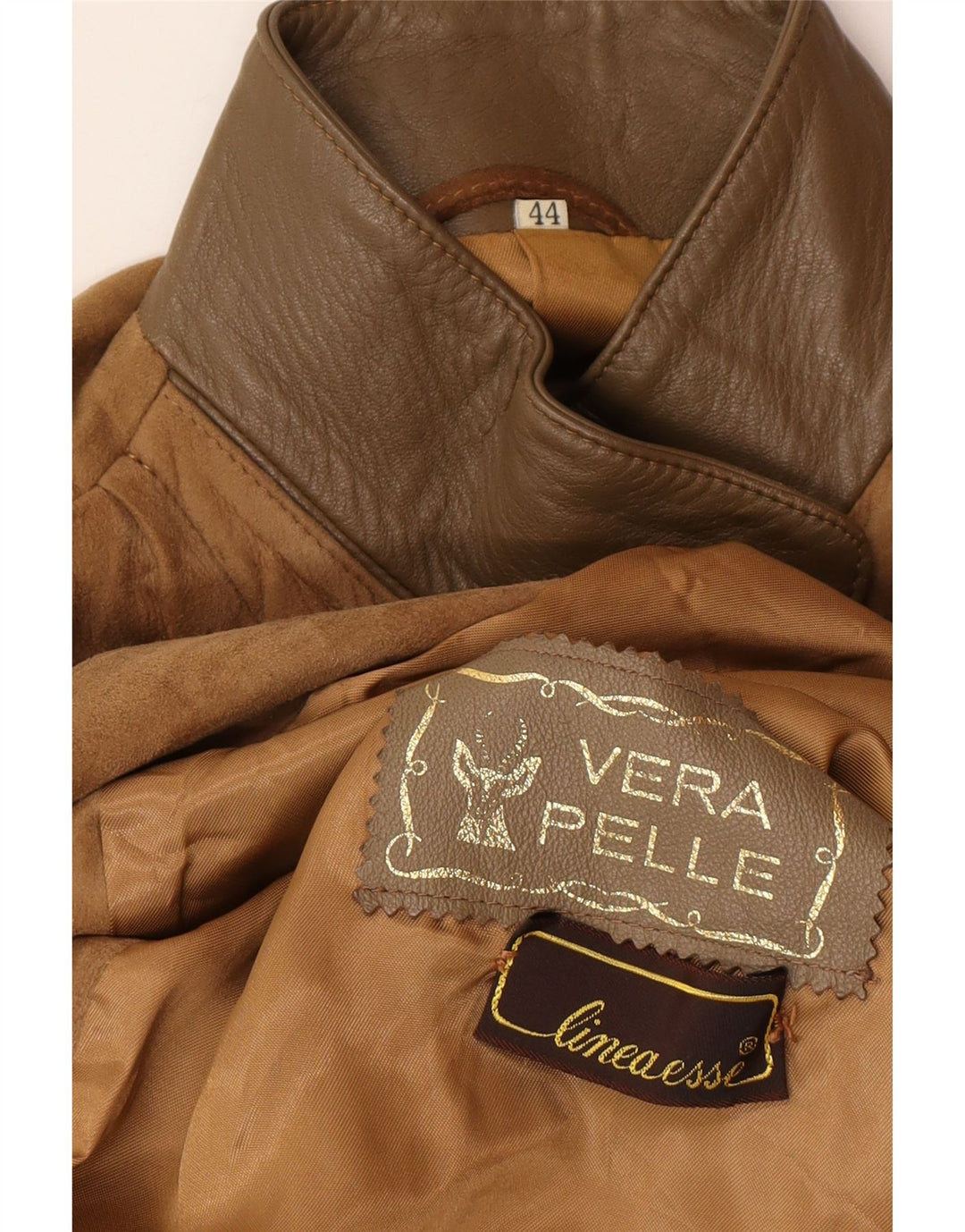 Vintage Damen Übergroße Wildlederjacke IT 44 Mittelbraunes Leder