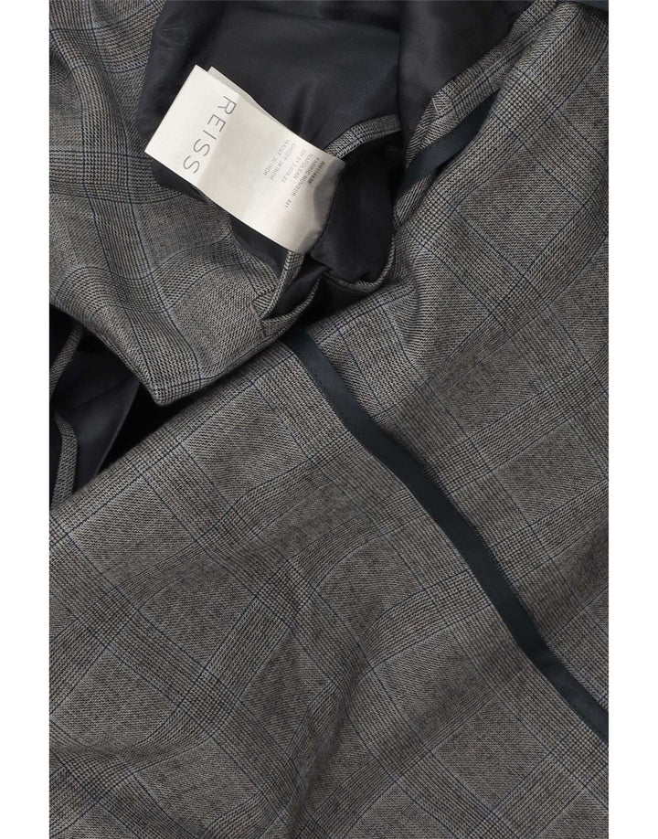 Reiss Herren-Blazer mit 1 Knopf, Gr. 36, klein, grau kariert
