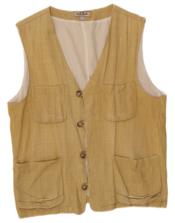 Renard Herren-Utility-Gilet UK 38 Mittelbeige Baumwolle