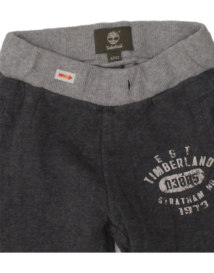 TIMBERLAND Boys Graphic Tracksuit Trousers Joggers 3-4 Years Grey | Vintage Timberland | Thrift | Second-Hand Timberland | Used Clothing | Messina Hembry 