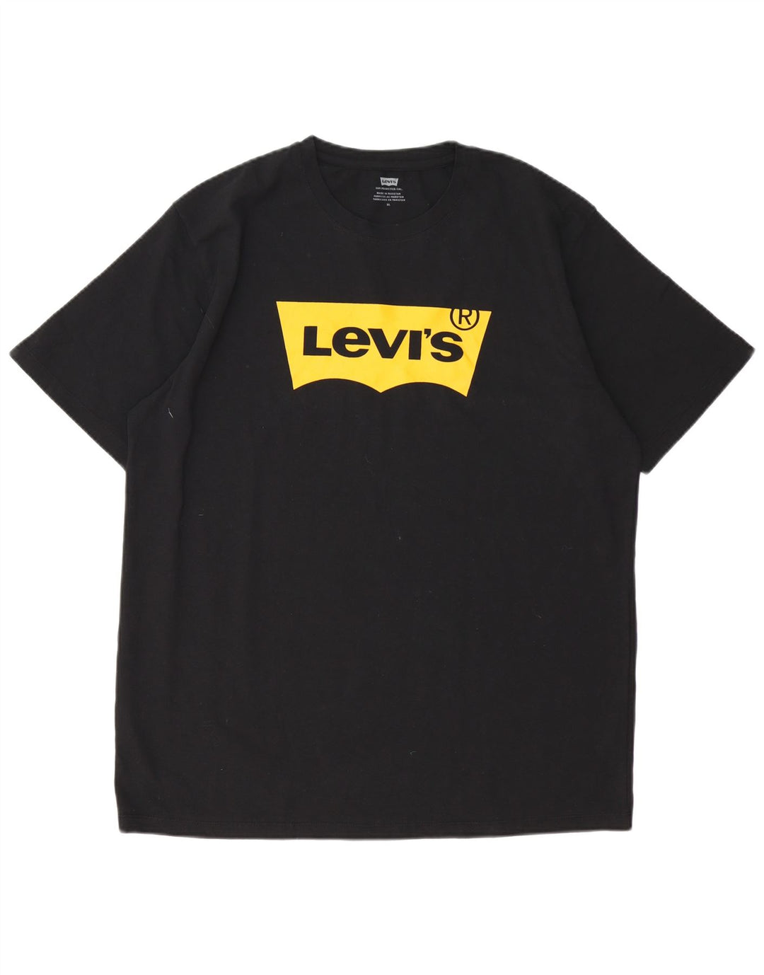 LEVI'S Herren Grafik-T-Shirt-Oberteil XL aus schwarzer Baumwolle