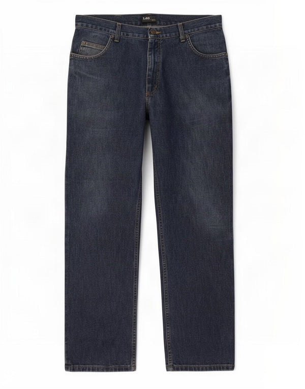 Lee Herren Brooklyn Straight Jeans W36 L30 Blaue Baumwolle