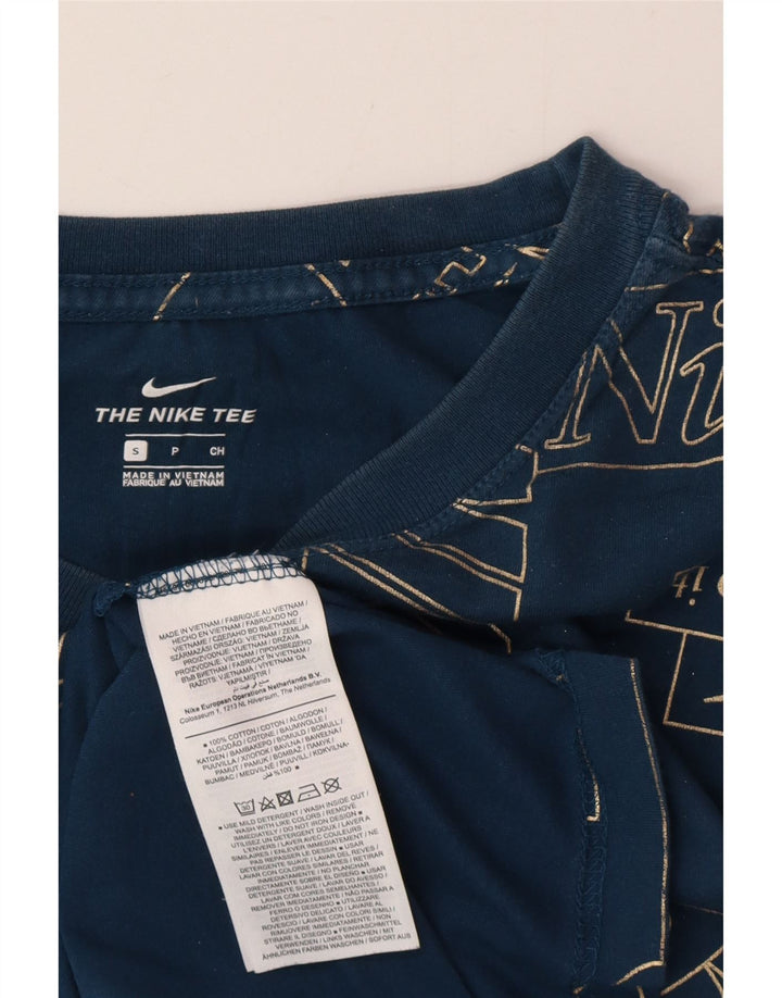 Nike Herren-T-Shirt mit Grafik, Größe S, Marineblau, Baumwolle