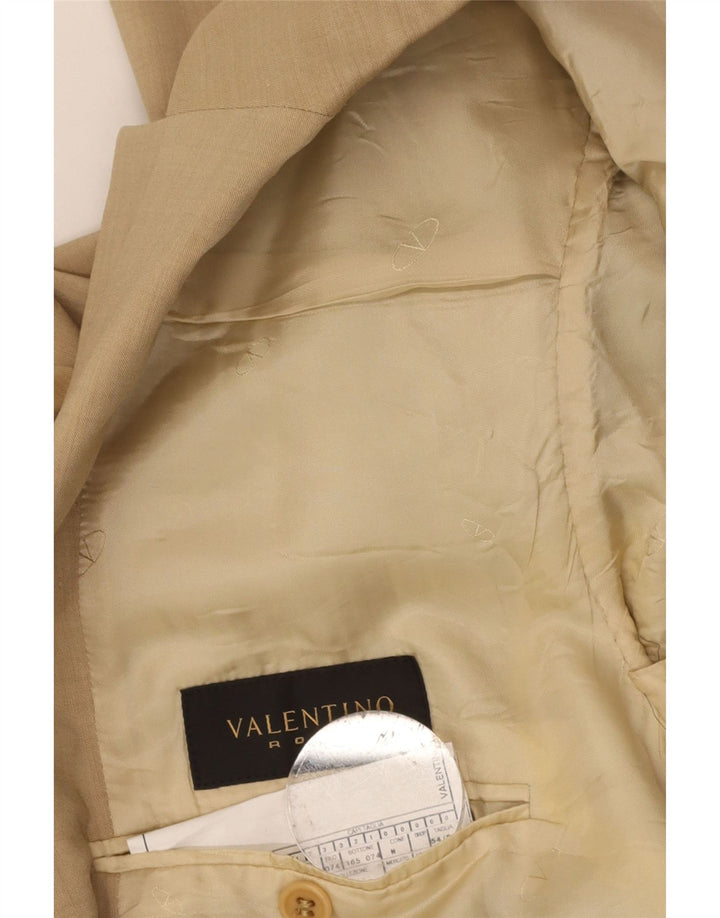 VALENTINO Mens 3 Button Blazer Jacket IT 54 2XL Beige Virgin Wool