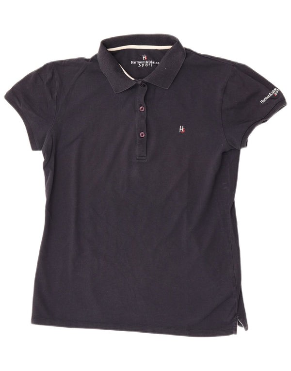 Harmont & Blaine Damen Poloshirt UK 18 XL Marineblau Baumwolle