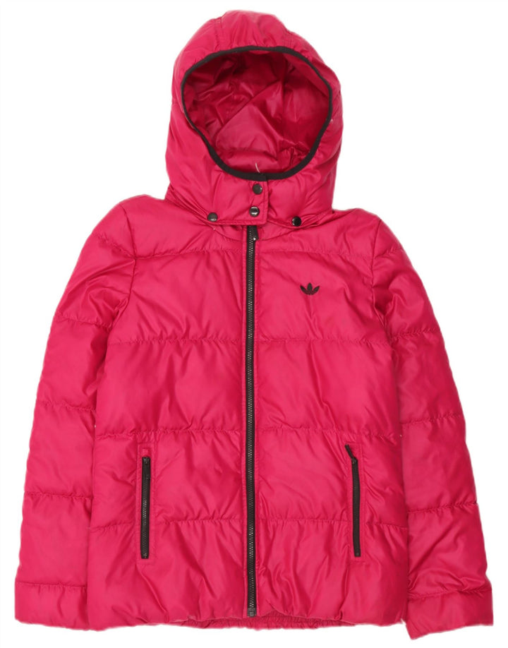 Adidas Damen Kapuzenjacke, gepolstert, EU 38, Mittelrosa, Polyester