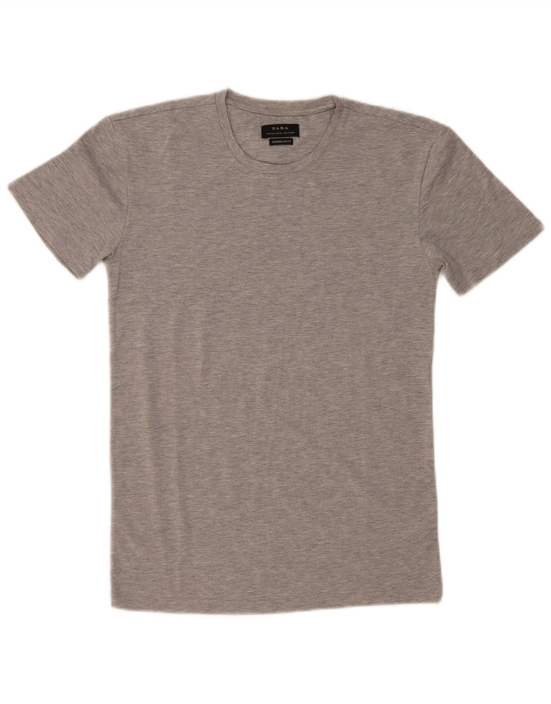 Zara Herren Super Slim Fit T-Shirt Top Small Grau meliert