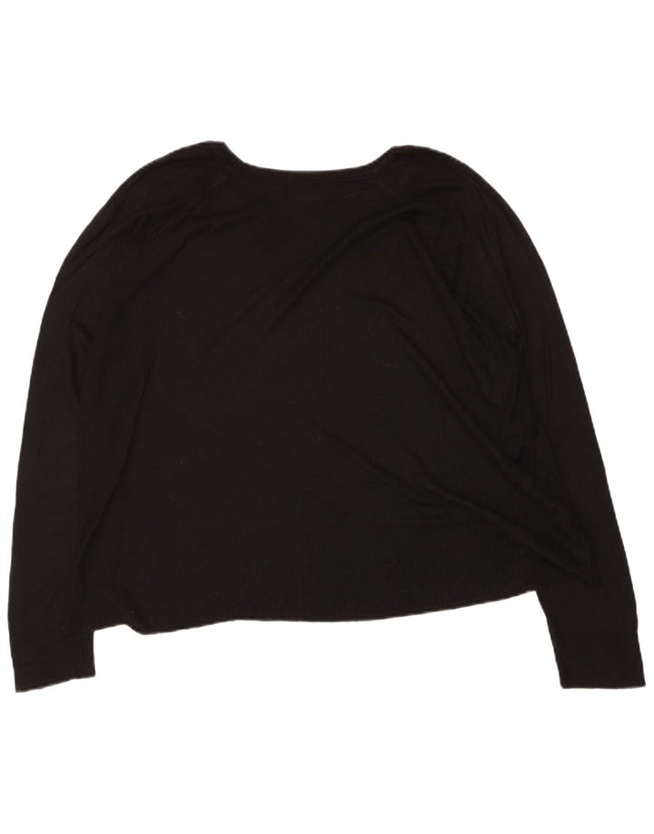 Zara Damen-Pullover mit U-Boot-Ausschnitt, Gr. 14, mittelschwarz