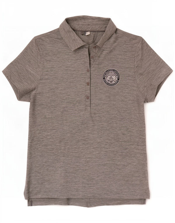 Under Armour Damen Heat Gear Poloshirt UK 14 Large Grau geflecktes Polyester