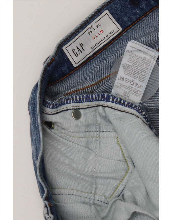 Gap Damen Slim Jeans W32 L30 Blaue Baumwolle