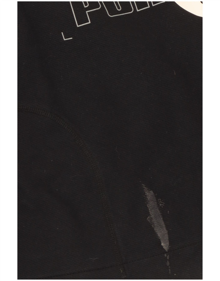Puma Damen Graphic Crop Sweatshirt Pullover UK 14 Medium Schwarz