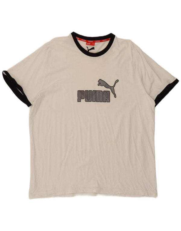 Puma Herren Grafik T-Shirt Top 2XL Weiß