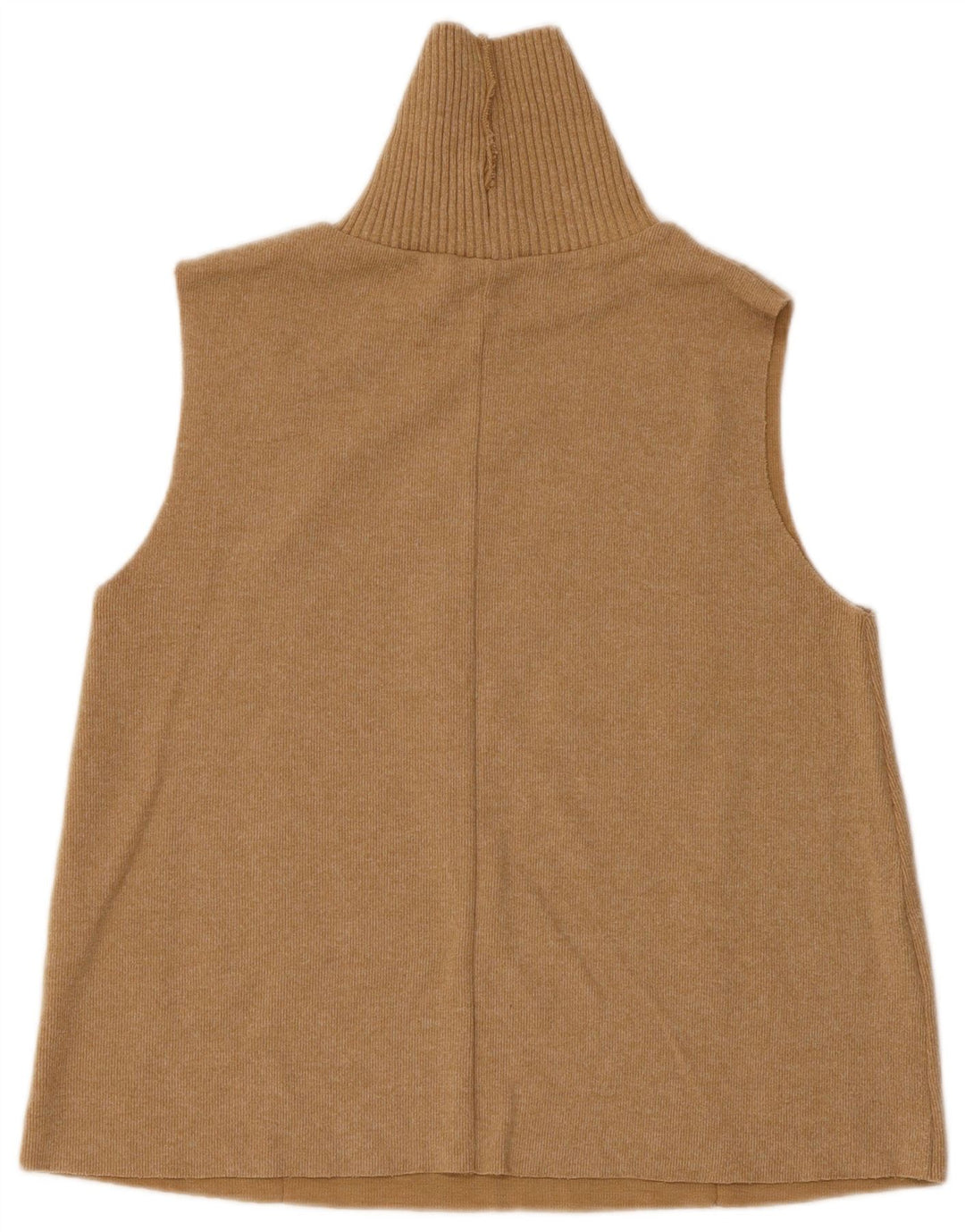 Zara Damen Weste Top UK 12 Mittelbeige Baumwolle