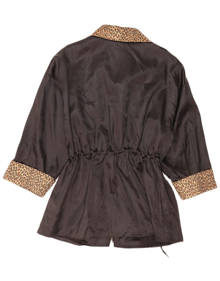 Chivalry Damen Mantel UK 12 Medium Schwarz Animal Print