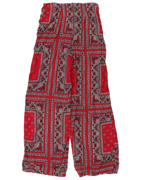 Egoiste Damen-Hose mit hoher Taille, Größe 40, Größe S, W26, L30, rotes Paisleymuster