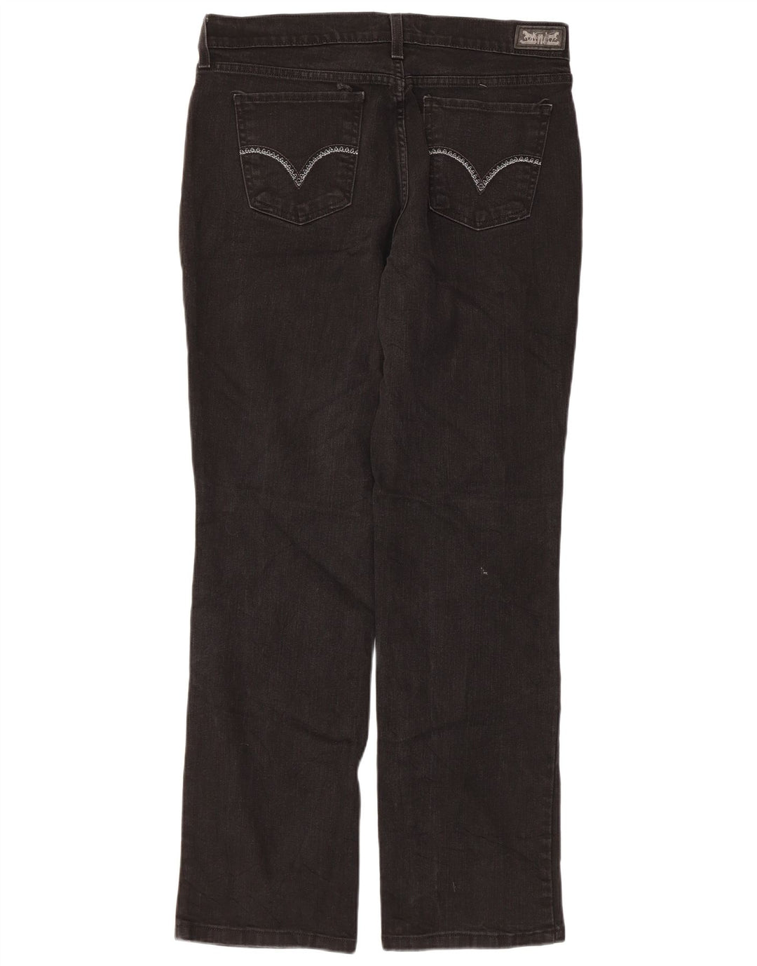 Levi's Damen 505 Straight Jeans W31 L32 Schwarze Baumwolle