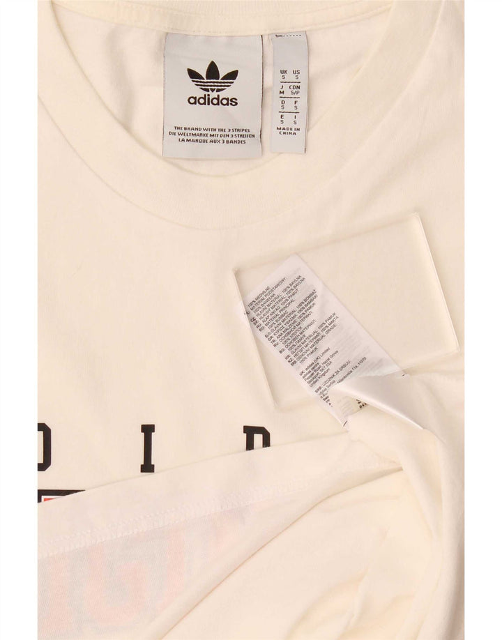Adidas Herren Grafik T-Shirt Top Small Weiß Baumwolle