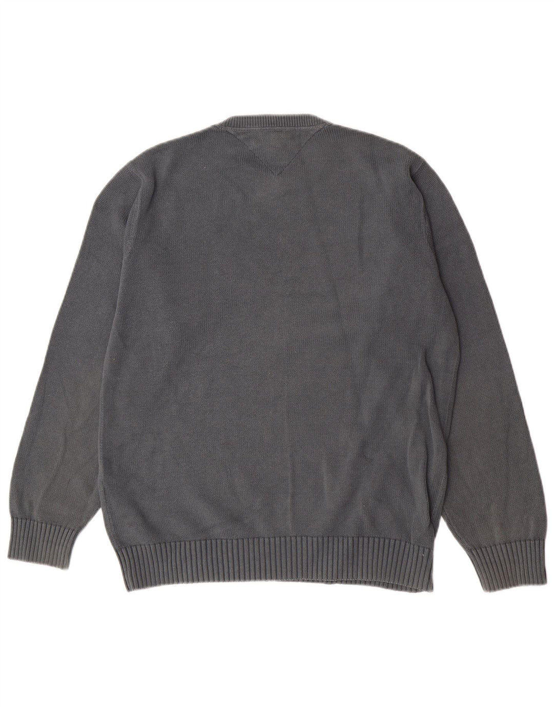 Tommy Hilfiger Herren-Pullover mit Rundhalsausschnitt, reguläre Passform, mittelgraue Baumwolle