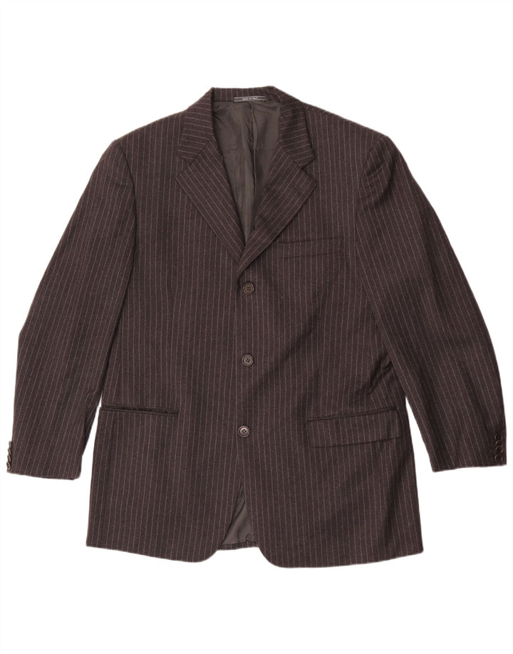 Cerruti 1881 Herren-Blazerjacke mit 3 Knöpfen, IT 52 XL, grau gestreifte Wolle