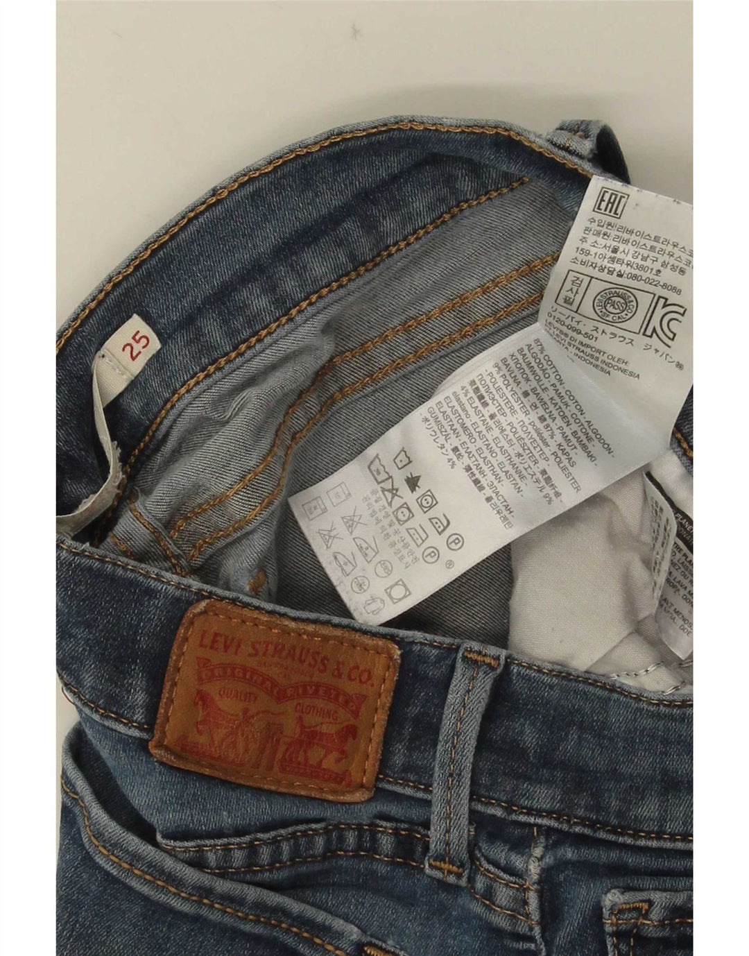 Levi's Damen Super Skinny Jeans W25 L32 Blaue Baumwolle