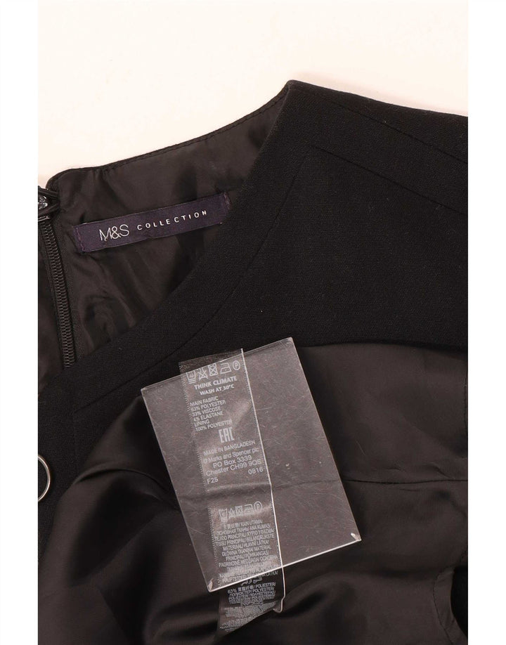 Marks & Spencer Damen Etuikleid UK 14 Medium Schwarz Polyester