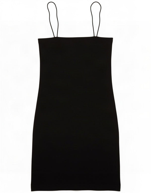 Zara Damen Slip Dress UK 14 Large Black Cotton