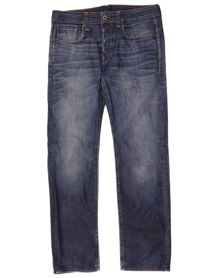 G-Star Herren Straight Jeans W31 L32 Blaue Baumwolle