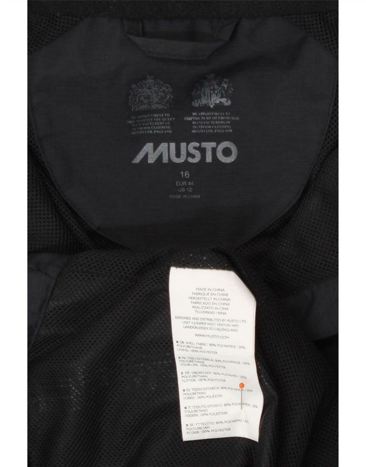 Musto Damen Regenjacke UK 16 groß Schwarz Polyamid