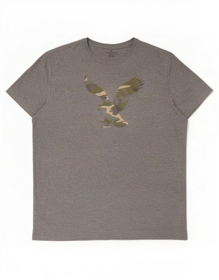 American Eagle Herren-T-Shirt mit Grafik, 2XL, graue Baumwolle